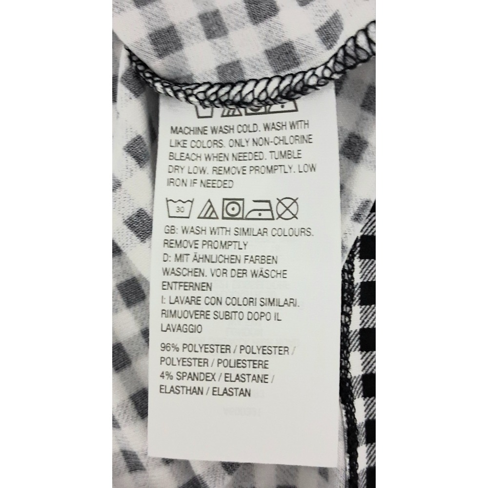Susan Graver Tank Top Women's Size Medium Black White Gingham Liquid Knit V-Neck - Picture 7 of 9